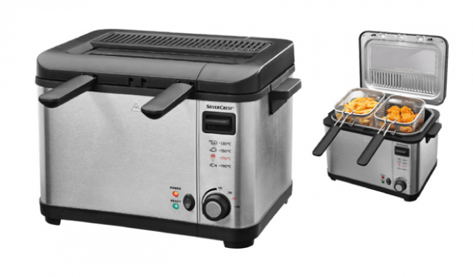 Silvercrest Deep fryer 4L 3 basket gray/Black color 2000W قلاية زيت من سيلفر كرست صناعة ألمانية مع ثلاث سلات بسعة 4 لتر وقوة 2000 واط - رمادي وأسود Silvercrest Deep fryer 4L 3 basket gray/Black color 2000W قلاية زيت من سيلفر كرست صناعة ألمانية مع ثلاث سلات بسعة 4 لتر وقوة 2000 واط - رمادي وأسود